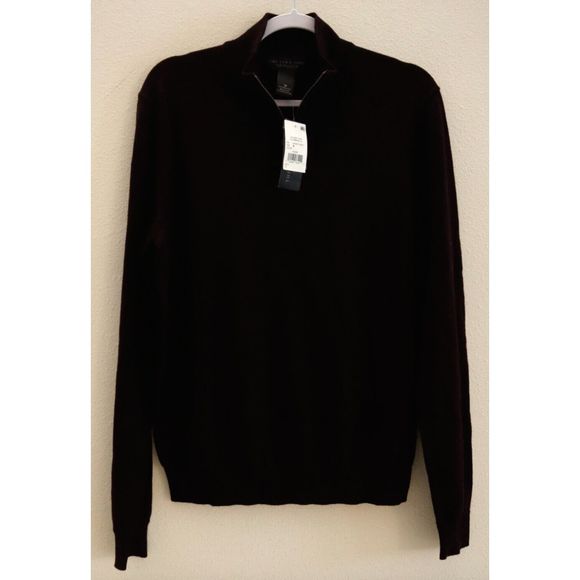 The Men's Store Bloomingdale's Sz Medium Purple 1/4 Zip Merino Wool Sweater $98 - Picture 3 of 9